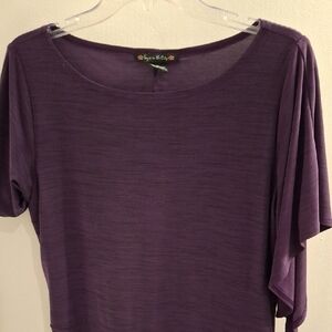 Suzie In The City Rich Purple Short Sleeve Top